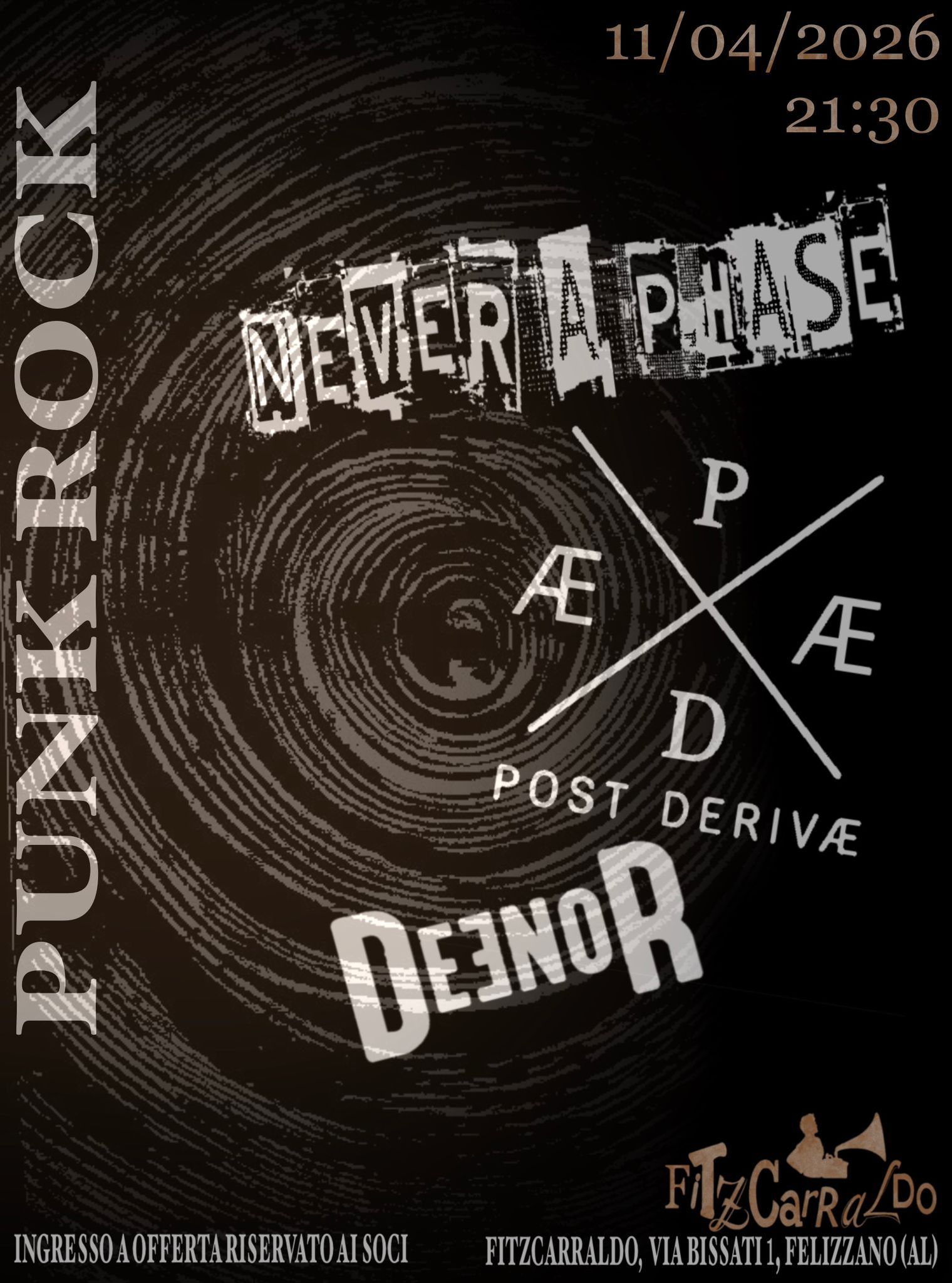 ROCK NIGHT - Serata di sabato 11 aprile-dalle 21.30 con POST DERIVAE- DEENOR- NEVER A PHASE