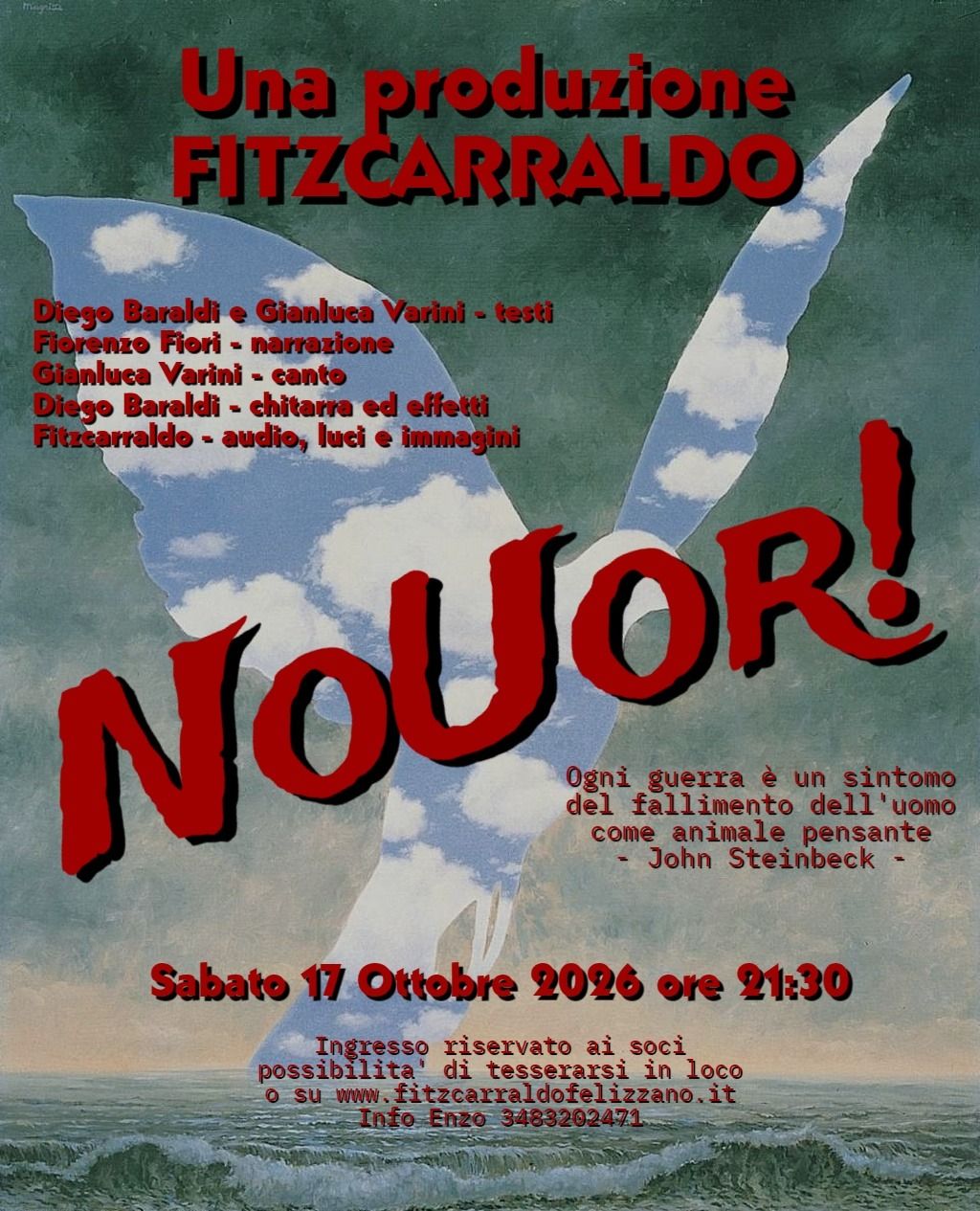 NO UOR- Spettacolo di musica, suoni e immagini-Produzione Fitzcarraldo-Sabato 17 ottobre- h. 21,30
